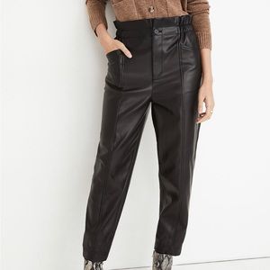 Vegan Leather Pull On Paper Bag Pants - Madewell